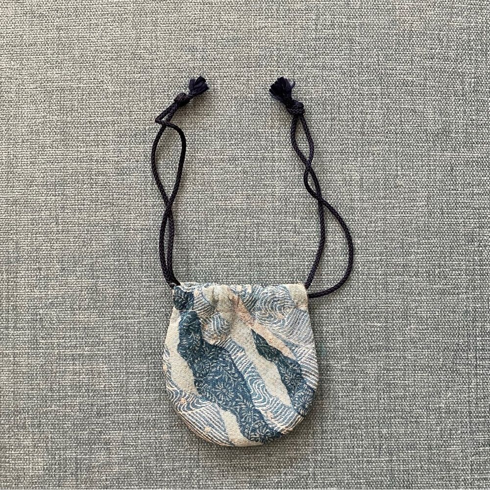 Small Blue Japanese Fabric Pouch
